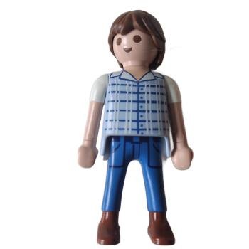 Playmobil ® Mann blau / weißes Hemd braune Schuhe gebraucht