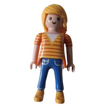 Playmobil ® Frau gestreifter Pullover gelbe Schuhe gebraucht