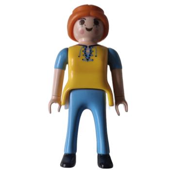 Playmobil ® Frau gelb blau orange Haare gebraucht