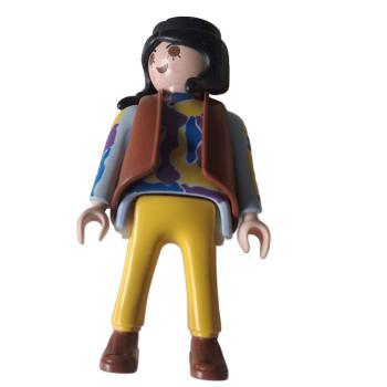 Playmobil ® Frau braune Weste gelbe Hose gebraucht