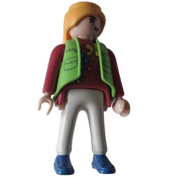 Playmobil ® Frau grüne Weste blaue Schuhe gebraucht