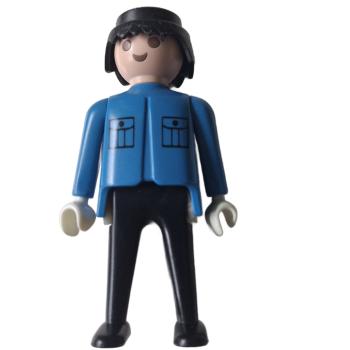 Playmobil ® Mann blau schwarz weiße Hände gebraucht