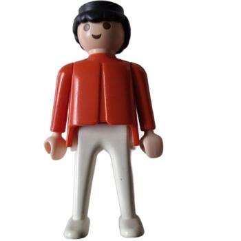 Playmobil ® Mann rot weiß schwarze Haare bewegliche Hände gebraucht