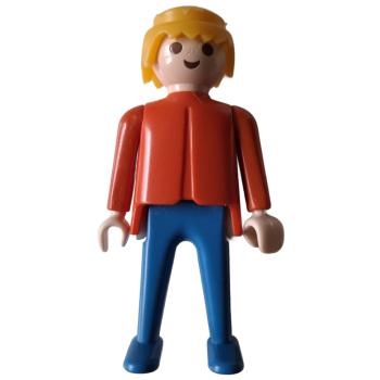 Playmobil ® Mann blau - rot blonde Haare bewegliche Hände gebraucht