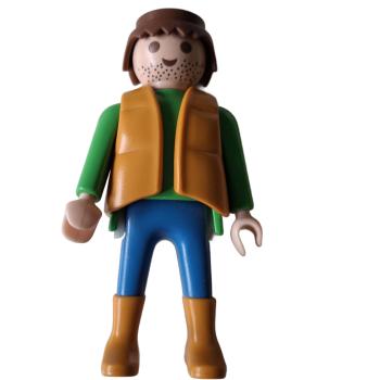Playmobil ® Mann grünes Oberteil hellbraune Weste gebraucht