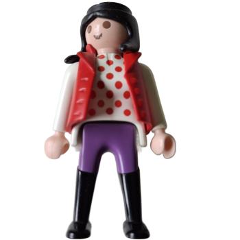 Playmobil ® Frau rote Weste schwarze Stiefel gebraucht
