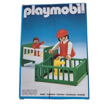 Playmobil ® 3593 Mutter/2Babies/Laufstall/Bett gebraucht