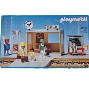 Playmobil ® 4370 Bahnsteig mit Wartehäuschen gebraucht