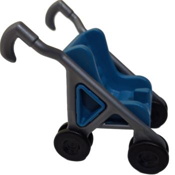 Playmobil ® Kinderwagen grau / blau gebraucht