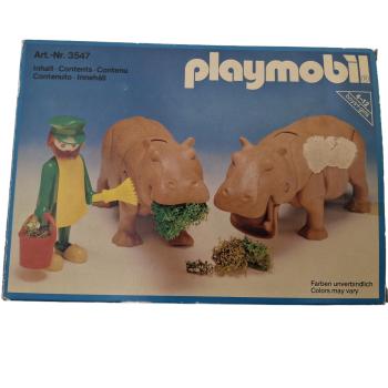 Playmobil ® 3547 2 Flußpferde / Pfleger gebraucht