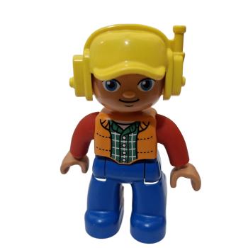 LEGO® DUPLO® Mann Sicherheitsweste gelber Helm gebraucht