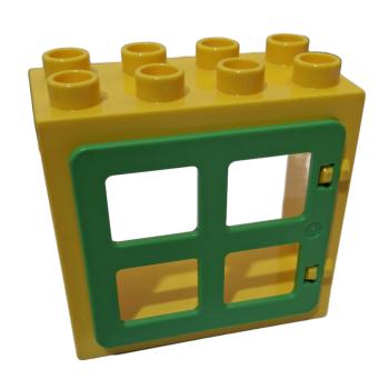 LEGO® DUPLO® 2332 Fensterrahmen 2 x 4 x 3 gelb / grün gebraucht