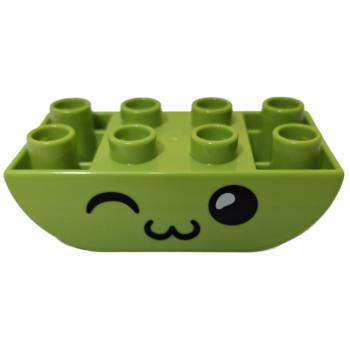 LEGO® DUPLO® 98224 2 x 4 negativ grasgrün bedruckt Gesicht gebraucht