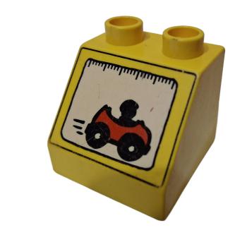 LEGO® DUPLO® 6474 2 x 2 Stein gelb spitz bedruckt Auto gebraucht