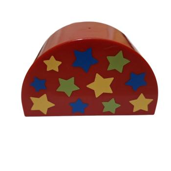 LEGO® DUPLO® 31213 2 x 4 x 2 rund rot bedruckt Sterne gebraucht