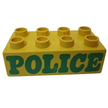 LEGO® DUPLO® 3111 2 x 4  gelb bedruckt Police gebraucht