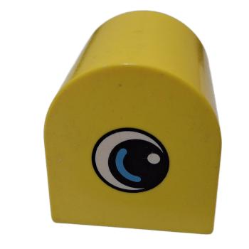 LEGO® DUPLO® 3664 Dachstein 2 x 2 rund gelb bedruckt Auge gebraucht