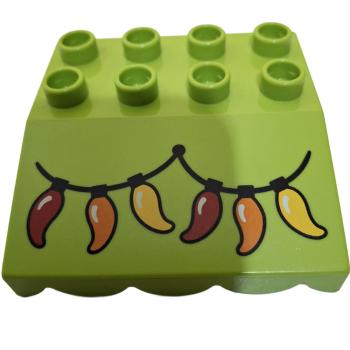 LEGO® DUPLO® 31170 Dachstein grasgrün bedruckt Chili gebraucht