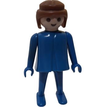 Playmobil ® Frau blau braune Haare feste Hände gebraucht