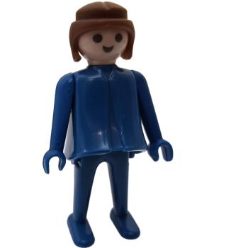 Playmobil ® Frau blau braune Haare feste Hände gebraucht