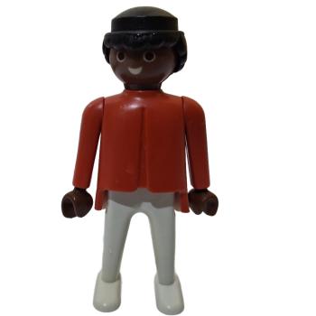 Playmobil ® Mann rot / weiß schwarze Haare bewegliche Hände gebraucht