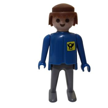 Playmobil ® Mann blau / grau feste Hände Aufkleber gebraucht