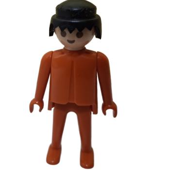 Playmobil ® Mann orange schwarze Haare feste Hände gebraucht