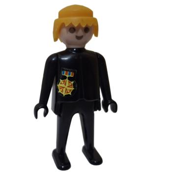 Playmobil ® Mann schwarz blonde Haare feste Hände Aufkleber gebraucht