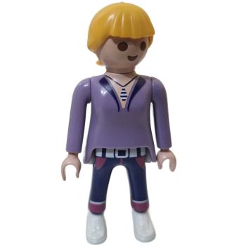 Playmobil ® Frau blond lila Oberteil gebraucht