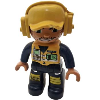 LEGO® DUPLO® Mann dunkelblau gelber Helm gebraucht