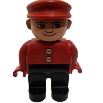 LEGO® DUPLO® Mann rot / schwarz ältere Version gebraucht