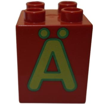 LEGO® DUPLO® 2 x 2 Stein 2 Hoch bedruckt mit Buchstaben Ä gebraucht