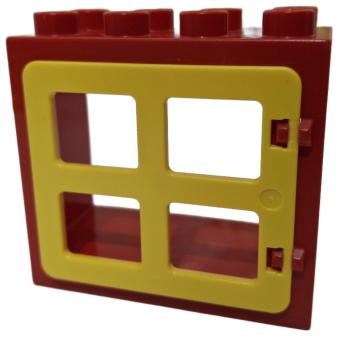 LEGO® DUPLO® 61649 Fensterrahmen 4x2x3 rot / gelb gebraucht