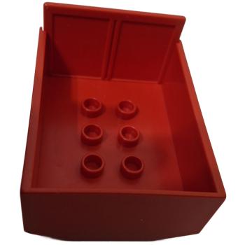 Preview: LEGO® DUPLO® 4821 Anhängerbett rot mit 8 Noppen mit Klappe gebraucht