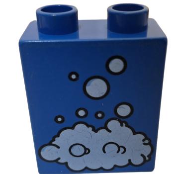 LEGO® DUPLO® 4066 1 x 2 x 2 bedruckt  blau mit Seifenblasen gebraucht