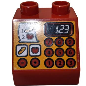 LEGO® DUPLO® 6474 Dachstein rot bedruckt Kasse gebraucht