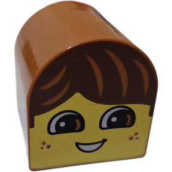 LEGO® DUPLO® 3664 Dachstein 2 x 2 rund Hellbraun bedruckt Gesicht Junge gebraucht