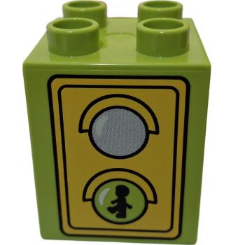 LEGO® DUPLO® 31110  2 x 2 x 2 grasgrün bedruckt mit Ampel gebraucht