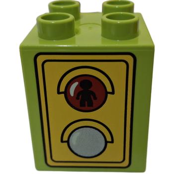 Preview: LEGO® DUPLO® 31110  2 x 2 x 2 grasgrün bedruckt mit Ampel gebraucht