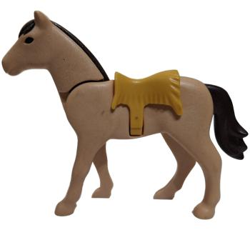 Playmobil ® Pferd hellbraun mit Sattel gelb gebraucht