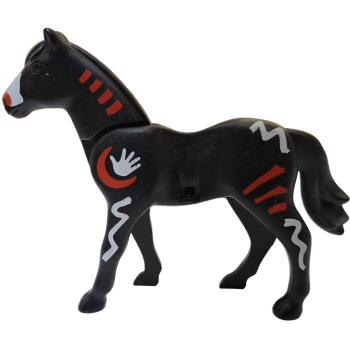 Playmobil ® Pferd Indianer schwarz gebraucht