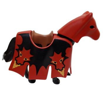 Playmobil ® Pferd mit Rüstung rot gebraucht