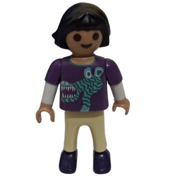Playmobil ® 30113850 Kind Mädchen lila Oberteil mit Dino gebraucht