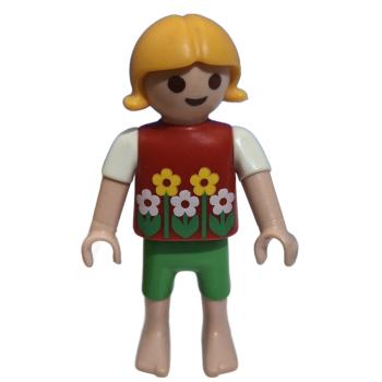 Playmobil ® 30111750 Kind Mädchen rot weißes Oberteil mit Blumen gebraucht
