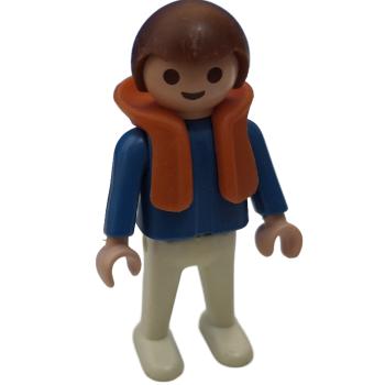 Playmobil ® Kind Junge blau weiß mit Schwimmweste gebraucht