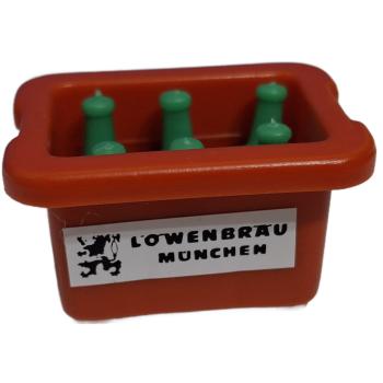 Playmobil ® Getränkekiste orange Löwenbräu mit Flaschen grün gebraucht