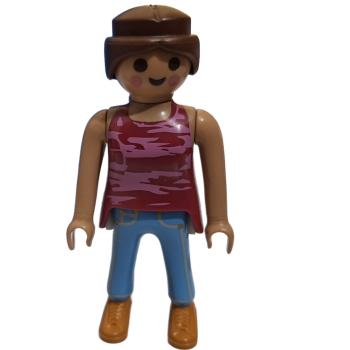 Playmobil ® Frau rot / rosa Oberteil gebraucht