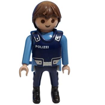 Playmobil ® Mann Polizist blau braune Haare gebraucht