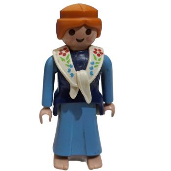 Playmobil ® Frau blaues Kleid rote Haare gebraucht