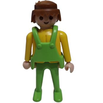 Playmobil ® Mann braune Haare grüne Latzhose gebraucht